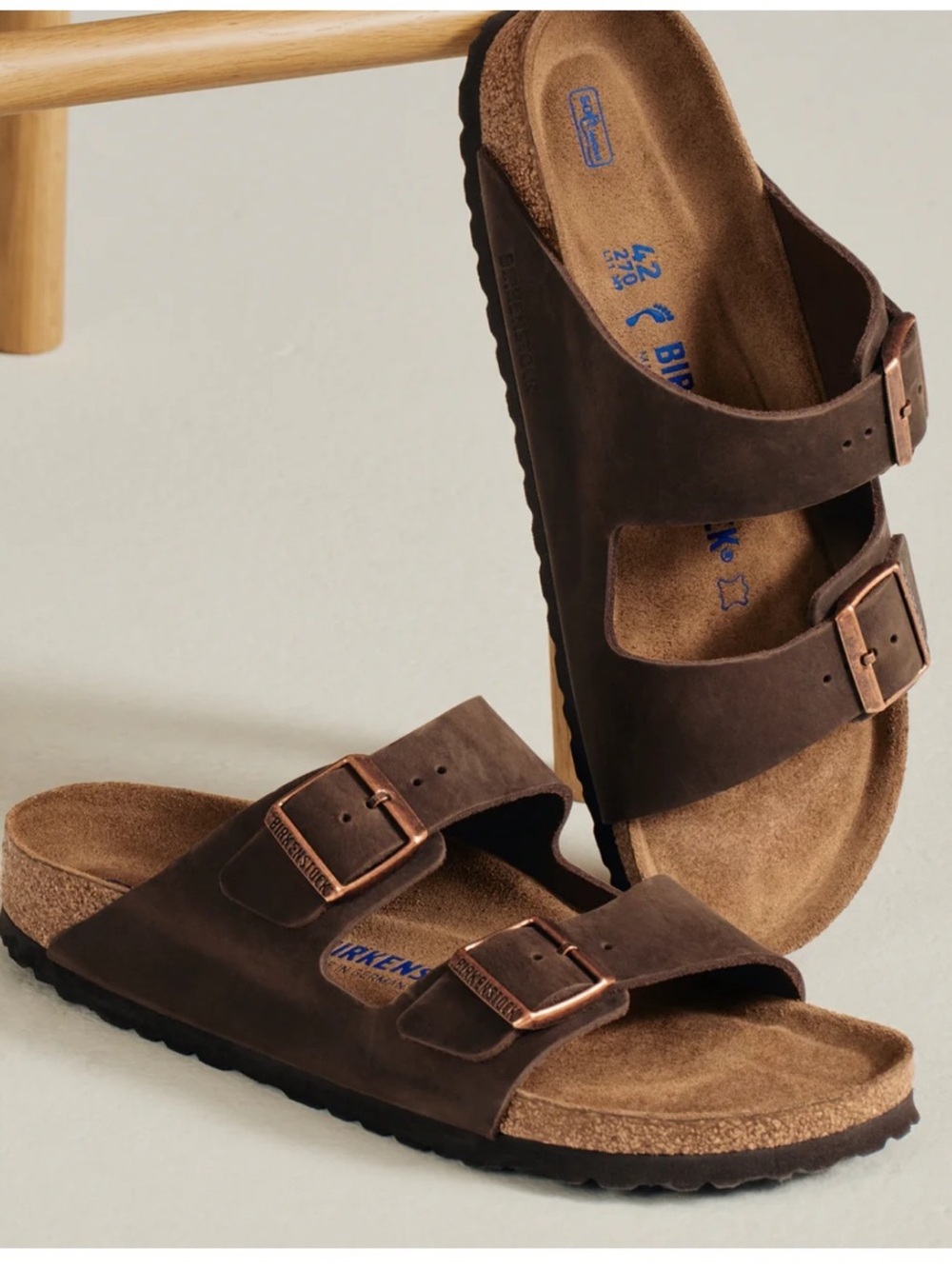Birkenstock Arizona women size 5 soft footbed Brown Two-Strap Arizona Sandals - Picture 1 of 10